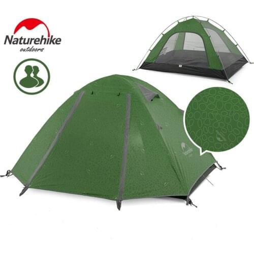 Naturehike 2-4 Person Double Layers Outdoor Embossing New Style Camping Tent Aluminum Rod Waterproof Windproof Camping Hiking