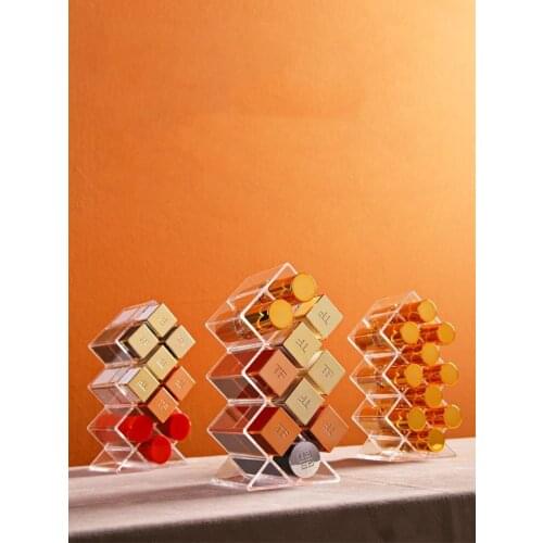 10-28 Grids Transparent Acrylic Lipstick Holder Makeup Organizer Lip Gloss Display Rack Cosmetic Storage Box Make Up Stand