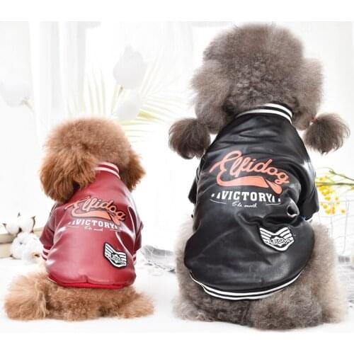 PU Leather XXXL Pet Coat Wear For Small Medium Bulldog Pitbull Chihuahua Dog Clothes Design Outfit Apparel Red Black Drop Ship