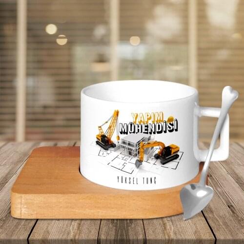 Personalized Professional Making Engineer Wood Altlıklı Ceramic Cup-1