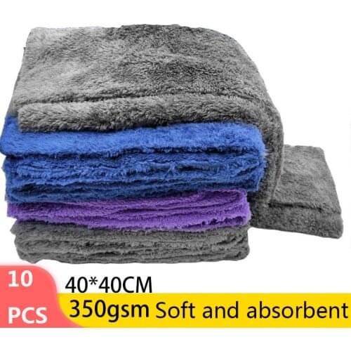 10PCS Coral Fleece Car Wash Microfiber Towel Soft Scratch Free Ultra Absorbent Car Cleaning Cloths Soft Auto Detailing Towels