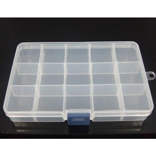 15 Case Sheet Transparent Plastic Storage Box Adjustable Earring Jewelry Bin Container Rhinestone Nail Art Tip New