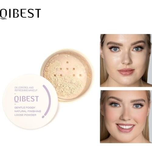 QIBSET Face Loose Powder Full Coverage Long Lasting Loose Powder Matte Setting Finish Makeup Oil-control Mineral Foundations