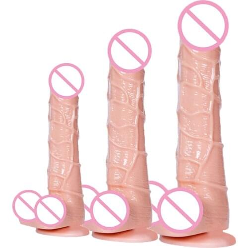 3 Sizes Soft Flesh Anal Dildo Realistic with Suction Cup Big Artificial Penis Female Masturbator Sex Toys for Women Anus Dildo