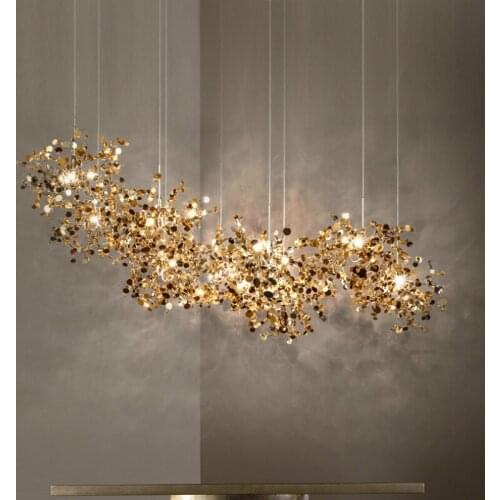 Modern gold chandelier stainless steel lamp AC110V 220V Led dining room light fixtures