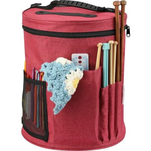 Knitting Bag Yarn Organizer Bag For Wool Crochet Hooks Knitting Needles Sewing Set DIY Yarn Balls Storage Bag
