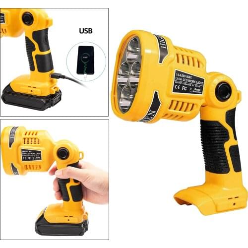 LED Battery Powered Work Light Flashlight For Li-Ion Battery Cordless