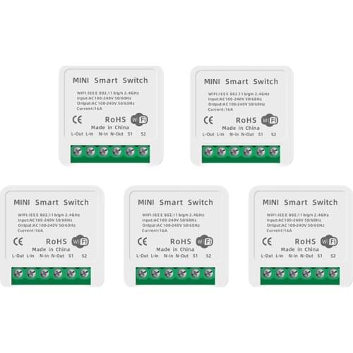 MINI Wifi Smart Switch 16A Wireless Switches Smart Home Automation Compatible With Tuya Alexa Google Home DIY WiFi Smart