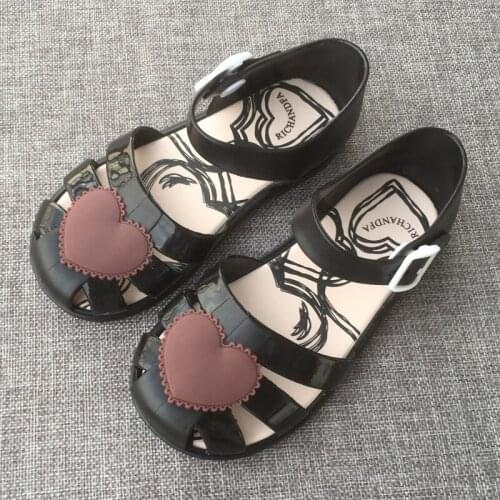 Retail 2019 new fashion Baotou jelly slippers girls cute love non-slip sandals