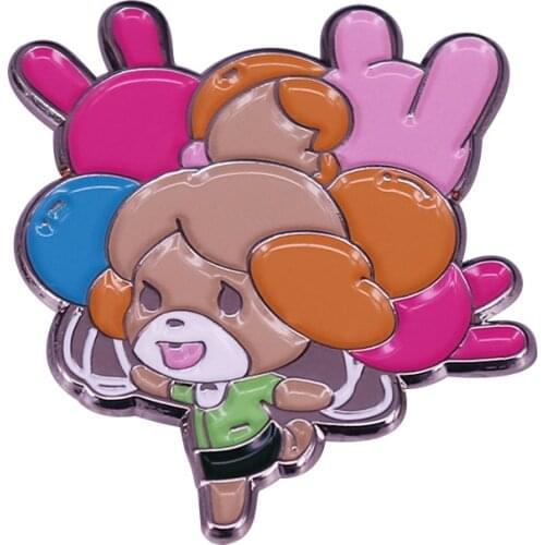 Animal Crossing Isabelle Enamel Pin Happy Colorful Gamer Jewelry