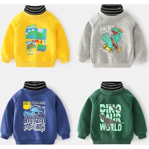 Boys Winter Sweatshirts Kids Clothes Hooded Striped Tops