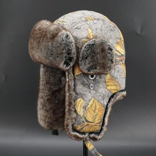 56-62cm Winter Warm Fur Cotton Cap Men Women Outdoor Riding Hiking Ski Sports Hat Thermal Windproof Ear Protection Lei Feng Cap