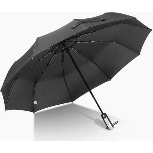 Full Automatic Umbrella Foldable Mens Automatic Umbrella Dual Purpose Double Increased Tri-fold Umbrella