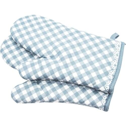 1Pair Kitchen Heat-insulating Gloves Microwave Oven Household Thickened High Temperature Anti-scalding Gloves Baking Tools