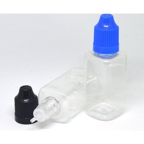 11 X Empty PET Hard Square Bottle 30ml Plastic Dropper Bottles With Childproof Cap E Liquid Vial