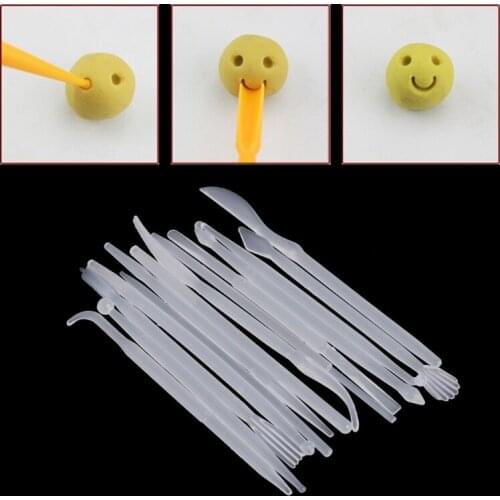 14Pcs Plastic Clay Sculpting Set Wax Carving Pottery Tools Carving Sculpture Shaper Polymer Modeling Clay Tools Color Random
