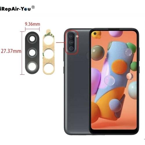 2PCS New Camera Glass Lens For Samsung Galaxy A11 SM-A115 Phone Housing New Rear Back Camea Lens Part + Adhesive Sticker