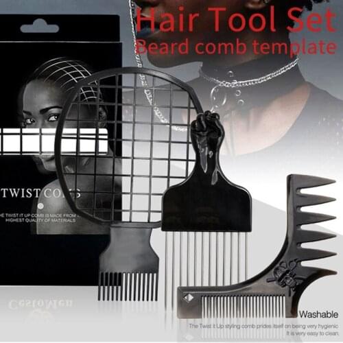 2021 African Hairdressing Twist Wave Curly Hair Comb Professional Salon Barber Mesh Sponge Tin Foil Hot Brush Hairdressing Tool