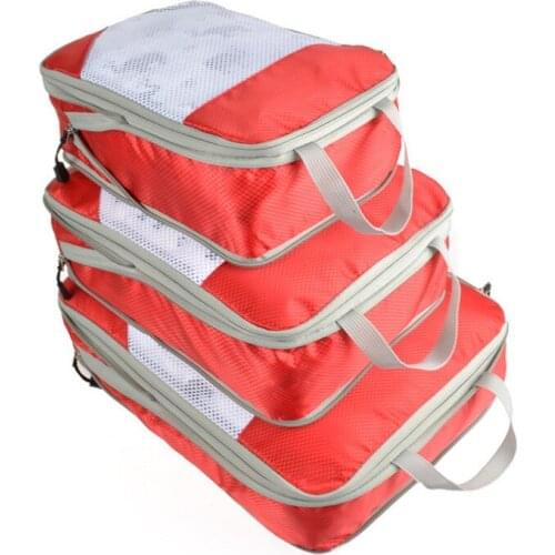 3pcs/set Portable Travel Compressible Foldable Storage Bag Nylon Waterproof Dustproof Clothing Cosmetics Outdoor Storage