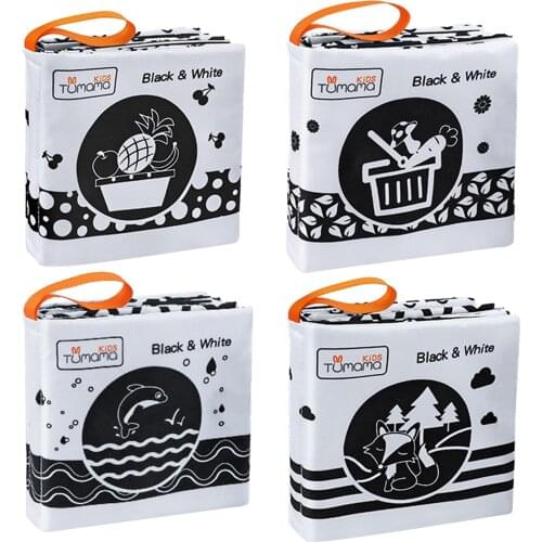 4PCS Baby Soft Cloth Books Crinkle Sound Educational Learning Toy for Infant
