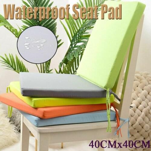 40x40cm Removable Solid Square Chair Cushion Outdoor Tie On Garden Patio Waterproof Seat Pad Cover Home Textile Cushion