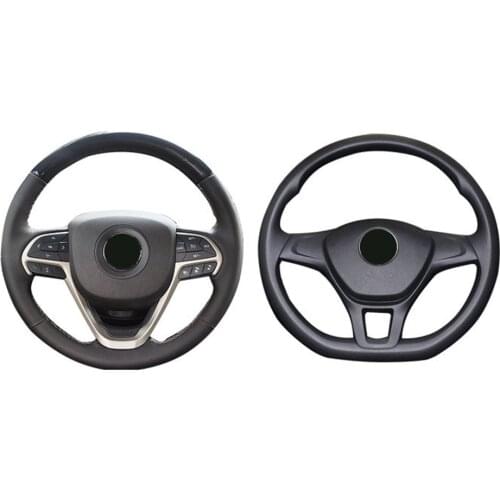 PU Leather Car Steering Wheel Cover Good Grip Parts Accessories Comfortable Four seasons Black and Red