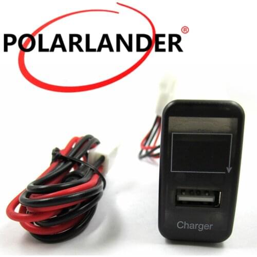 5V 2.1A Led light USB Port socket adapter single USB car charger with blue light voltmeter for Toyota