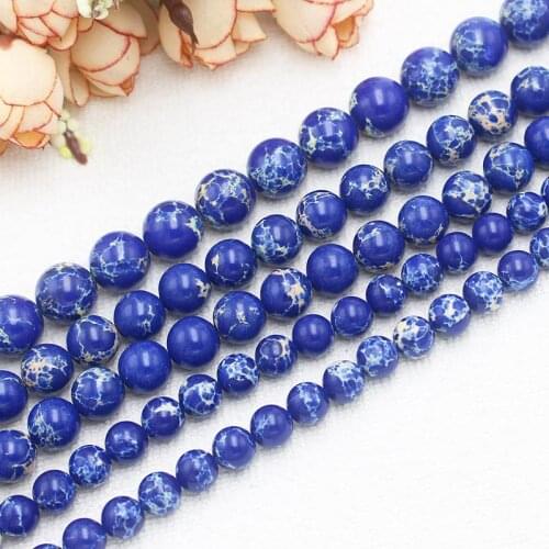 Wholesale Blue Emperor Jaspers 6-12mm Round Loose Beads 15"/38cm,BeadsFor DIY Jewelry Making ! wholesale for all items
