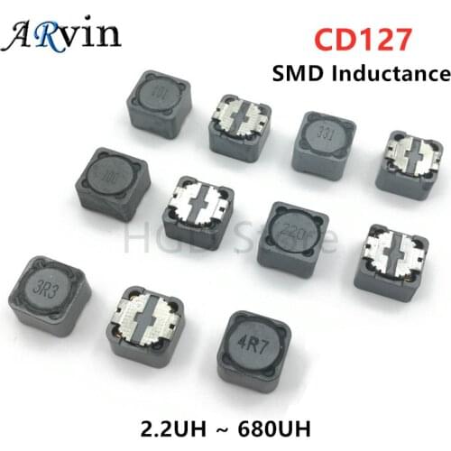 CD127R CD127 Shielded Inductor SMD Inductor 12*12*7mm Power Inductance 2.2/3.3/4.7/6.8/10/15/22/33/47/68/100/150/220/330-680UH