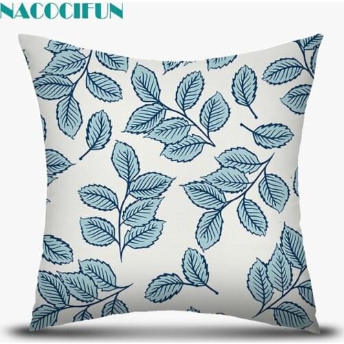 NACOCIFUN Nordic style leaves Cushion Cover for Sofa Home Decor Throw Pillowcase Print Plant Green Leaf Pillow Case 45*45cm