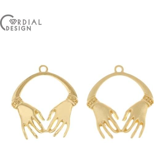 Cordial Design 100Pcs 25*28MM Jewelry Accessories/Palm Shape/Pendants/DIY Earring Charms/Hand Made/Jewelry Findings & Components