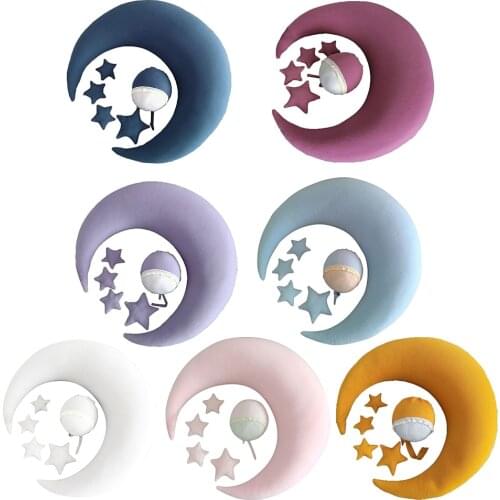 Baby Pillow Newborn Photography Props Crescent Star Moon Pillow Set Baby Posing Cushion Baby Photo Decoration Props
