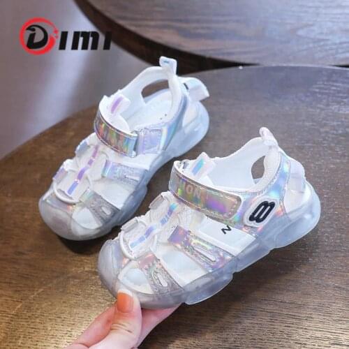 DIMI 2020 New Summer Kids Shoes Fashion Brand Shiny Children Sandals Breathable Mesh Soft Non-slip Boys Sandals Shoes