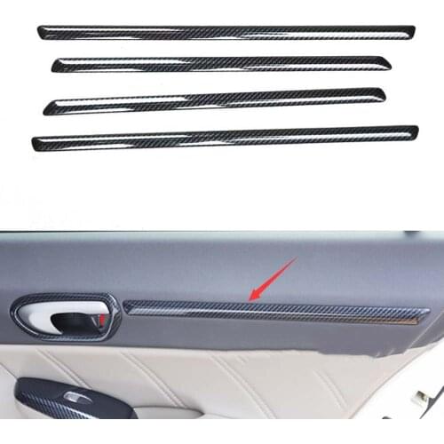For Honda Civic 8th gen 2004-2009 Car Interior Door Panel Decoration Strips Accessories Auto Moldings Styling