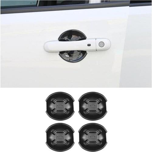 For Jeep Renegade 2015-2018 4*Black ABS Exterior Car Door Handle Bowl Cover Trim