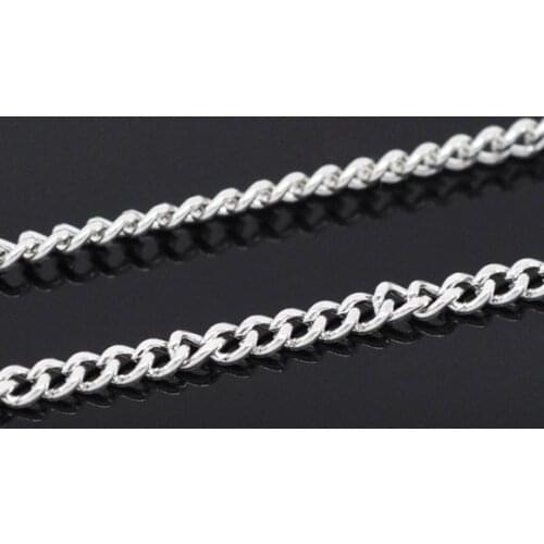DoreenBeads 10M Silver Plated Links-Opened Curb Chains 2.5x2mm (B14061) yiwu