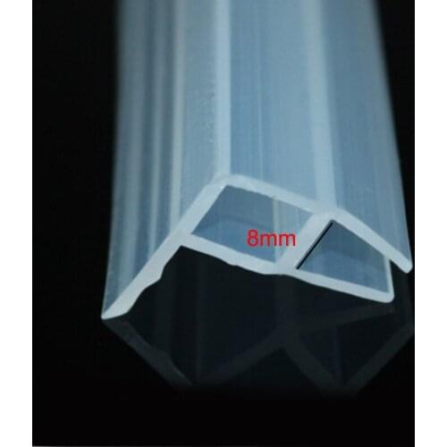 Shower glass door silicone rubber sealing strip weather stripping for 8mm glass