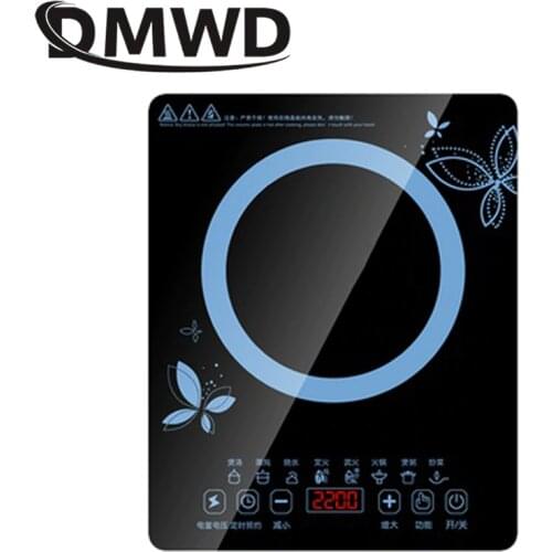 DMWD Electric 2200W 220V Touch Control Induction Cooker Electromagnetic Oven Hot Pot Heating Stove Adjustable 8 Mode EU US