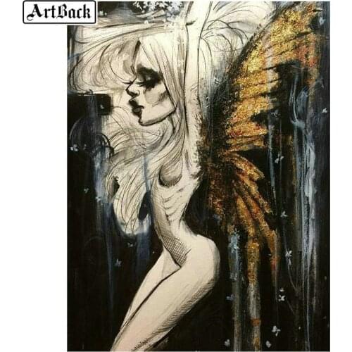 ArtBack 5d diy diamond painting woman wings pattern full drill square diamond embroidery 3d round diamond mosaic home decoration