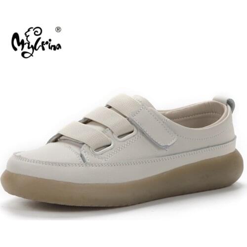 Genuine Leather Womens Casual Vulcanize Designer Cowhide Sport Walking Running Shoes Spring Summer White Lady Flats Sneakers