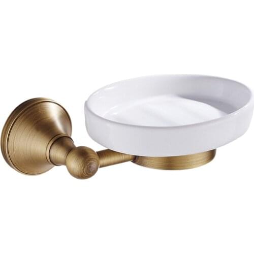 Leyden Antique Brass Wall-mounted Soap Dish Vintage Soap Holder Multifunctional Rack Hardware Accessories For Bathroom