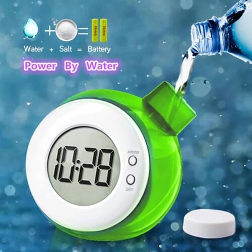 Reusable Kids Digital Clock Water Power Clocks Children Puzzle Desk Table Clocks With Calendar Scientific Education No Battery