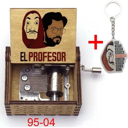 La Casa De Papel Print Music Box With Bella Ciao Music for Men Women Money Heist The House of Paper Print Music Wooden Box