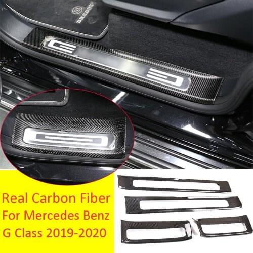 Carbon Fiber Door Sill Guard Scuff Plate Trim For Benz G Class W463 G55/63 2019-2020