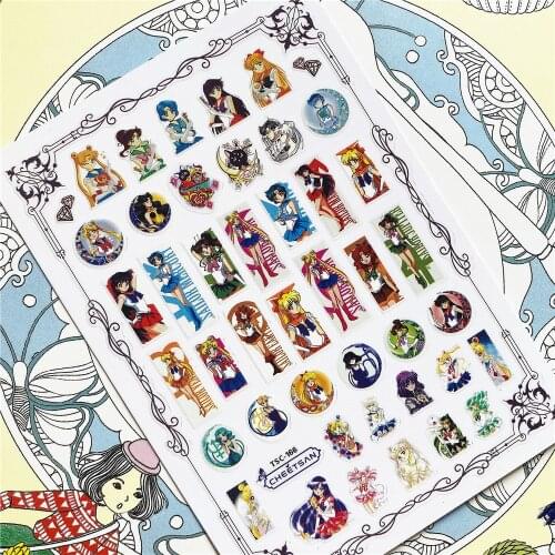 TSC-120 TSC-164 TSC-165 TSC-166 Beautiful girl fighting 3D Back glue Nail Art Stickers Decals Sliders Nail ornament decoration