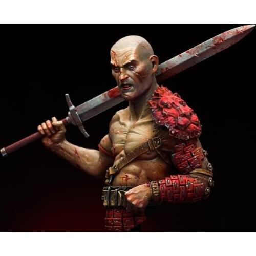 Unassambled 1/12 ancient man bust with sword Resin figure miniature model kits Unpainted
