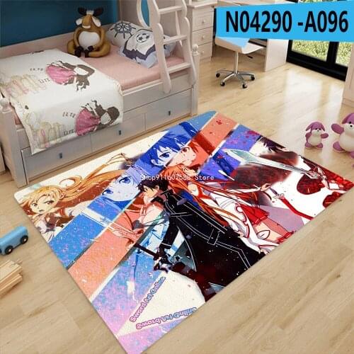 New Sword Art Online Anime Printed Pattern Living Room Coffee Table Bedroom Room Bedside Cartoon Kids Play Comfortable Carpet