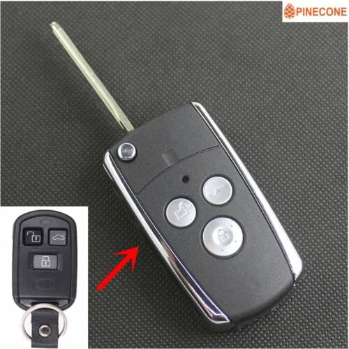 PINECONE Key Case for HYUNDAI SONATA MOINCA Key 3 Buttons Uncut Brass Blade Modified Remote Blank Key Shell 1 PC