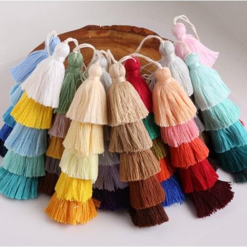 New Arrival 15cm Mix Color Handmade Poly Cotton Tassel Charms For Fashion Necklace Jewelry Key Chain Bag Decoration Findings