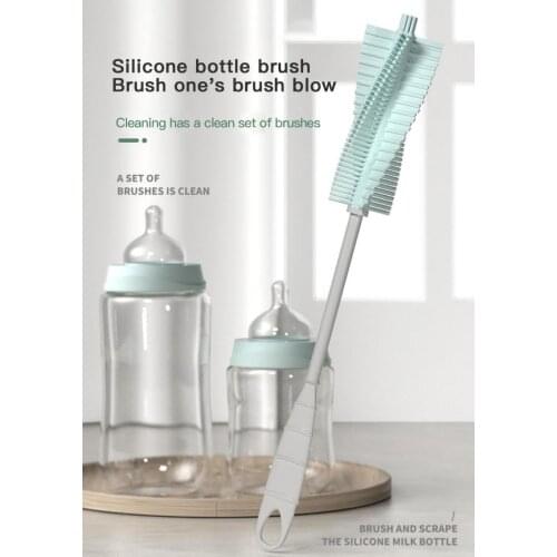 Practical Silicone Cup Brush Long Handle Brush Water Glass Bottle Cleaning Brush Washing Cup Brush Kitchen Cleaning Supplies